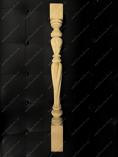 پایه نرده چوبی منبت دارچوب مدل 1001