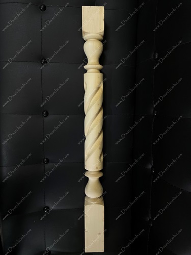 پایه نرده پله چوبی دارچوب مدل طنابی 80 سانتی متر